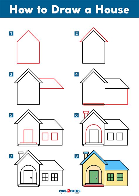 How to Draw a House Step by Step .